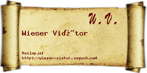 Wieser Viátor névjegykártya